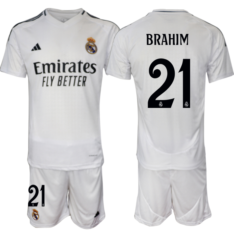 Men 2024-2025 Club Real Madrid home White #21 Soccer Jersey